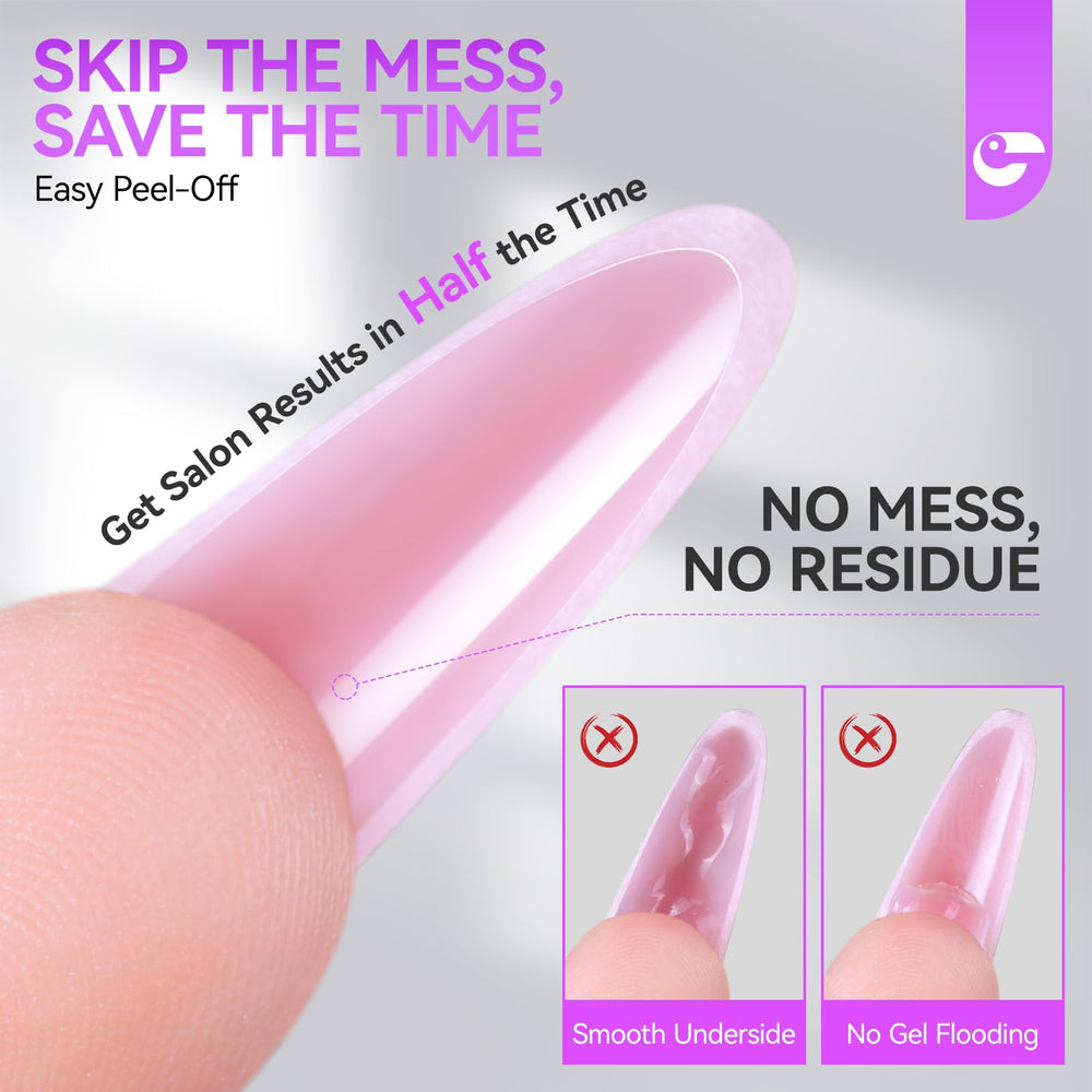 Gelike EC nail extension mold in clear plastic supports visible placement