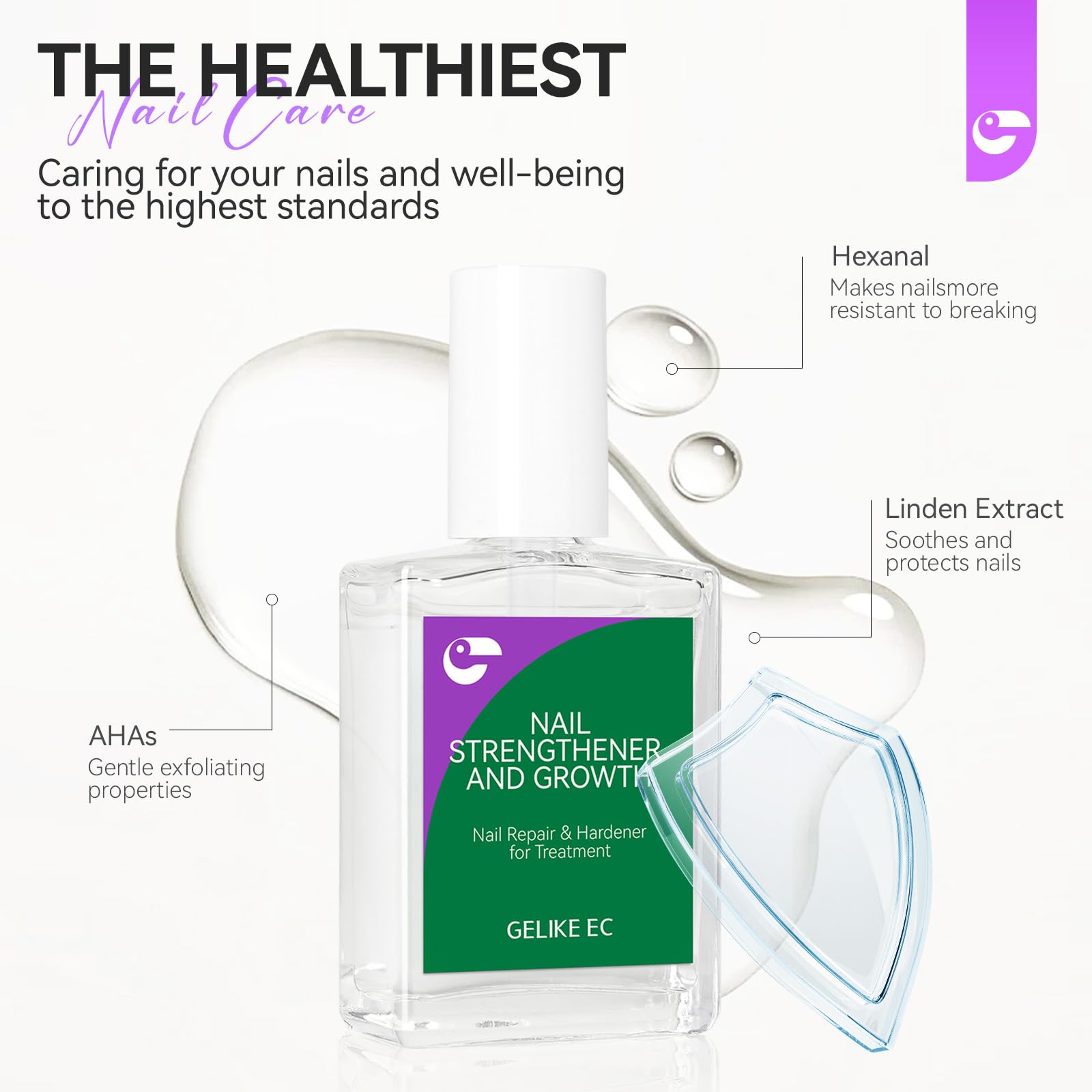 Gelike EC packaging illustrating step-by-step application guide.