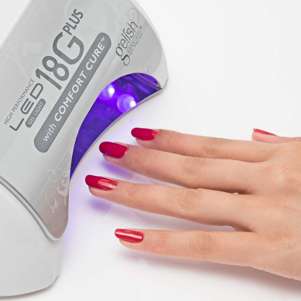 Gelish 18G Plus LED Light with removable magnetic tray for easy cleaning between services.