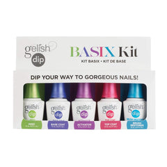 Gelish Dip Basix Kit prep bottle closeup—ensures clean prep for strong adhesion and a smooth base.