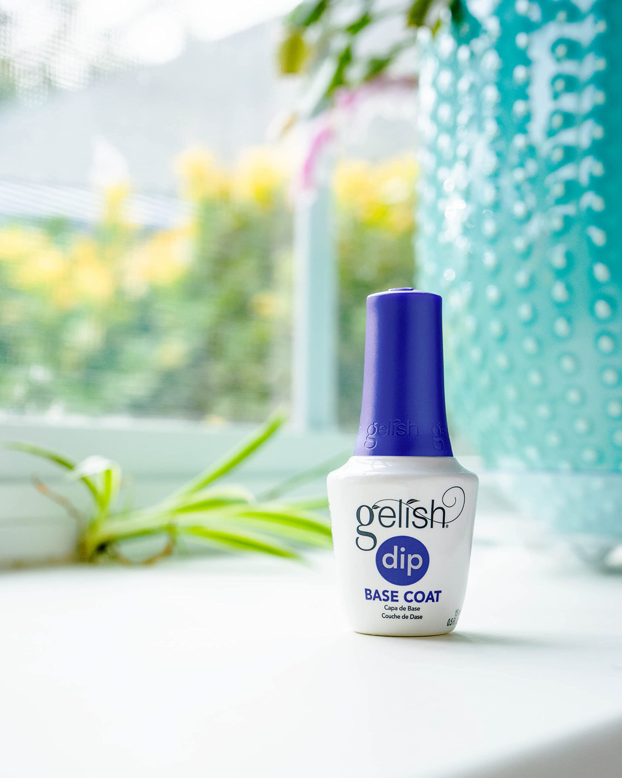 Gelish Dip Basix Kit top coat—delivers glossy seal and protection for weeks.