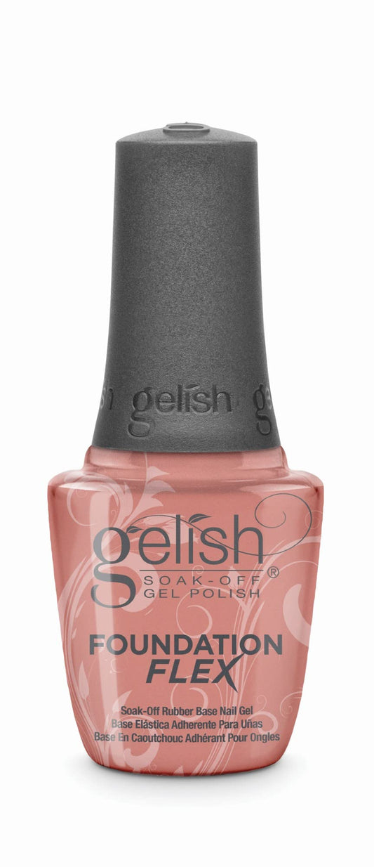 Gelish Foundation Flex bottle close-up showing flexible base gel for durable nails