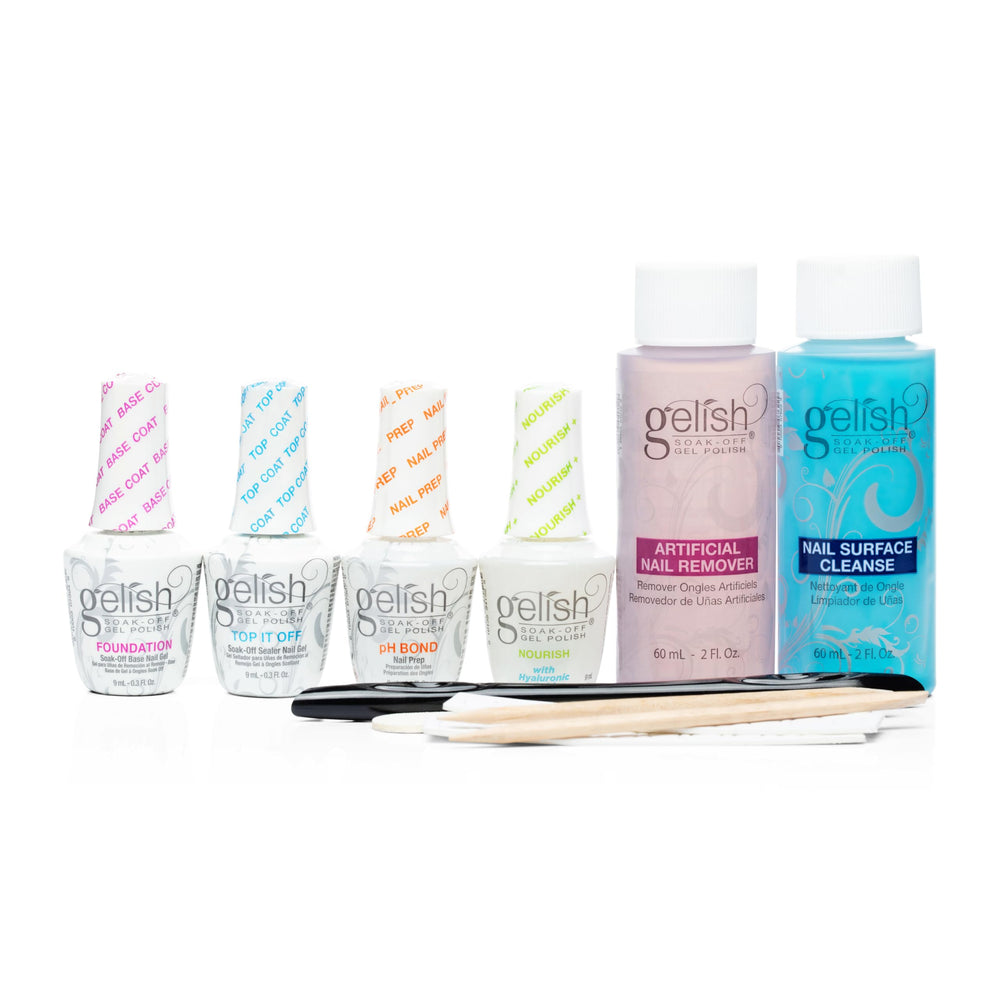 Gelish Mini Basix Kit Foundation application for a smooth base and even color