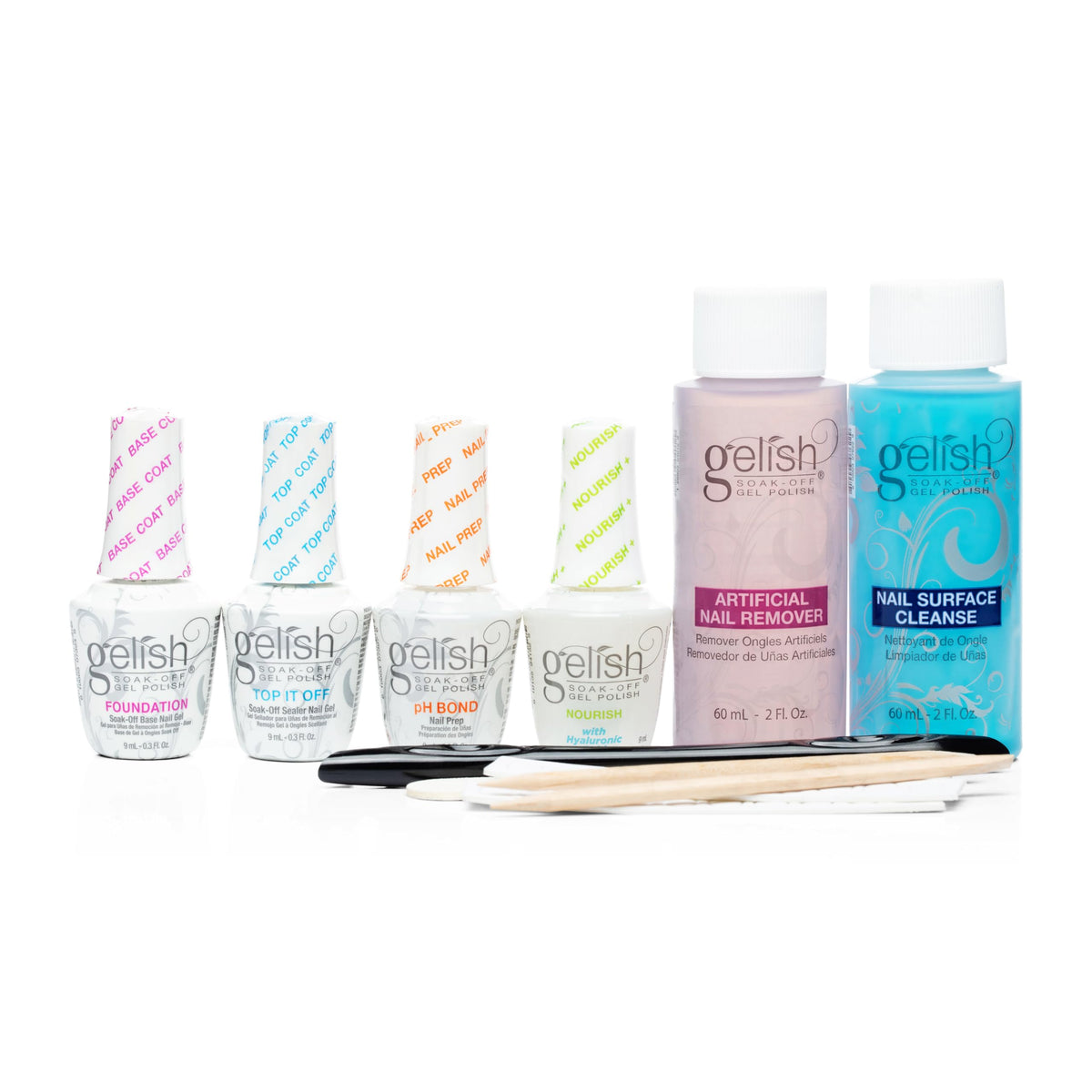 Gelish Mini Basix Kit Foundation application for a smooth base and even color