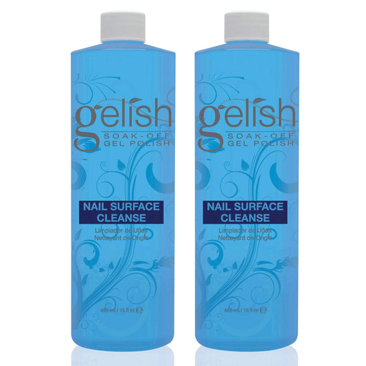 Gelish nail cleanser bottle with pour spout for precise surface prep.