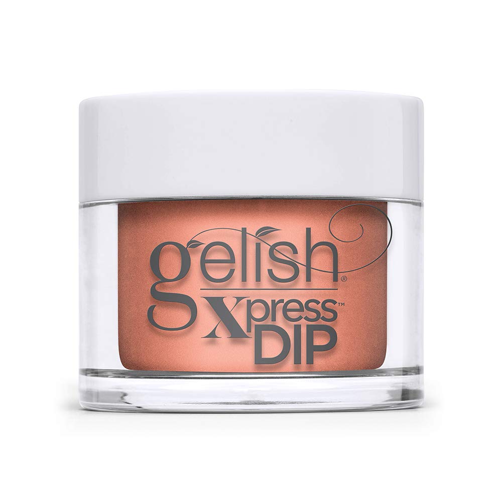 Gelish orange-nail-dip-powder delivers vibrant color for long-lasting manicures.
