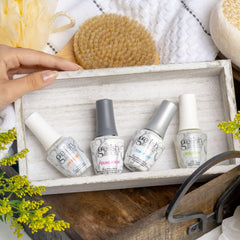 Gelish pH Bond bottle shown, promoting even adhesion and prep.