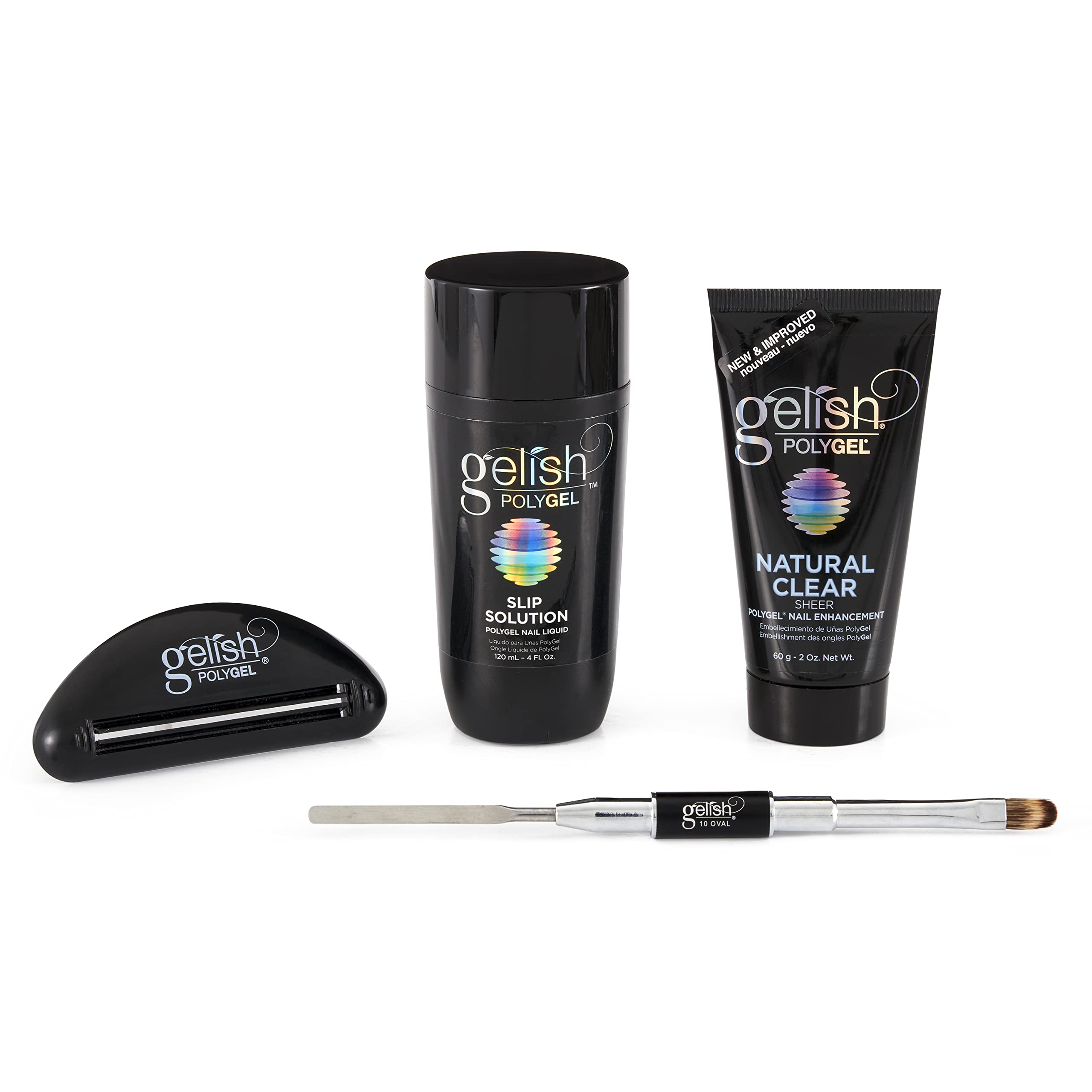 Gelish PolyGel Trial Kit case demonstrates organized setup for efficient professional nail technicians.