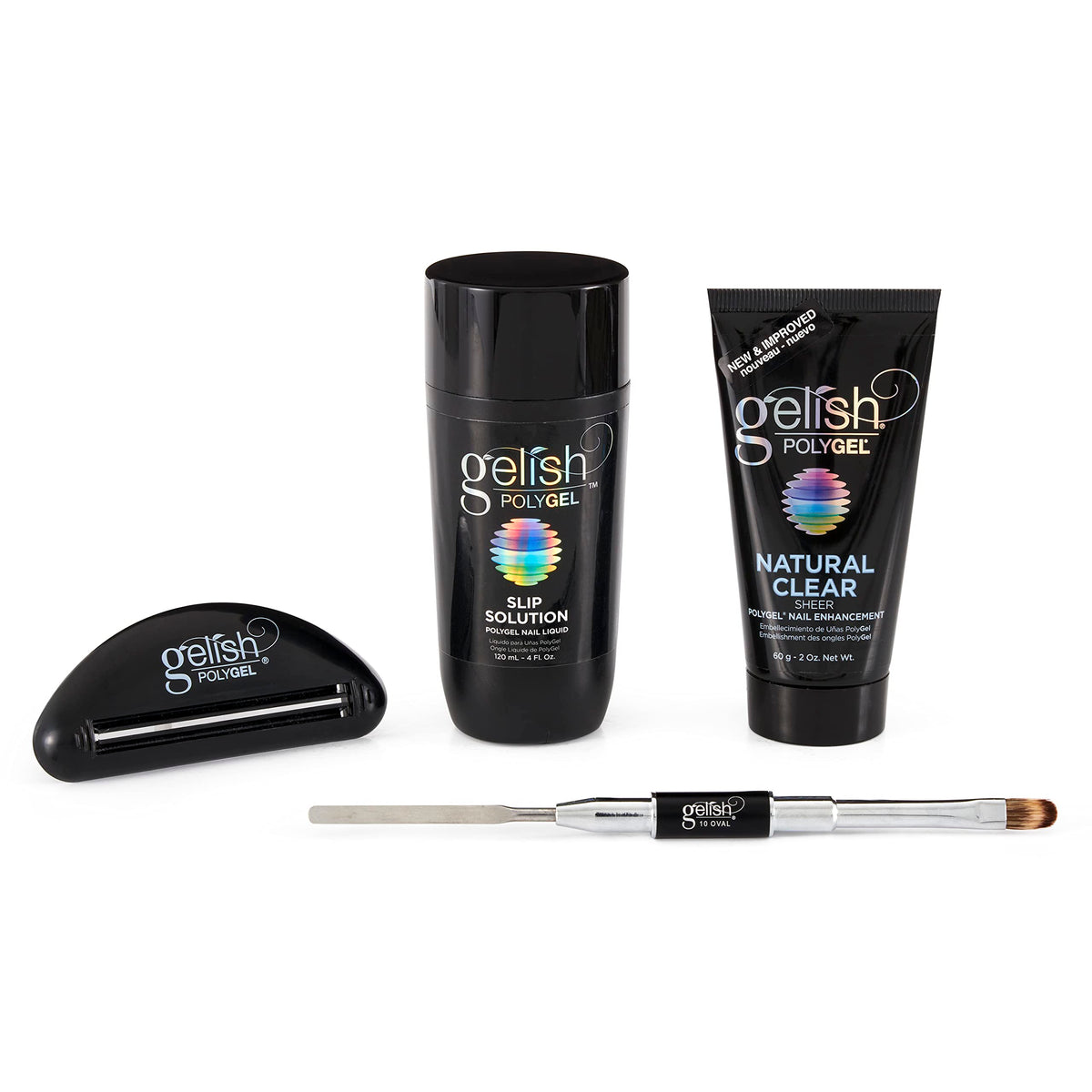 Gelish PolyGel Trial Kit case demonstrates organized setup for efficient professional nail technicians.