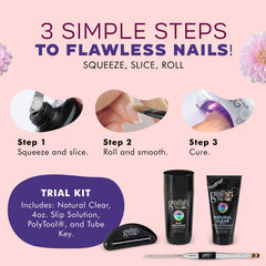 Gelish PolyGel Trial Kit tools scene emphasizes professional-grade implements.