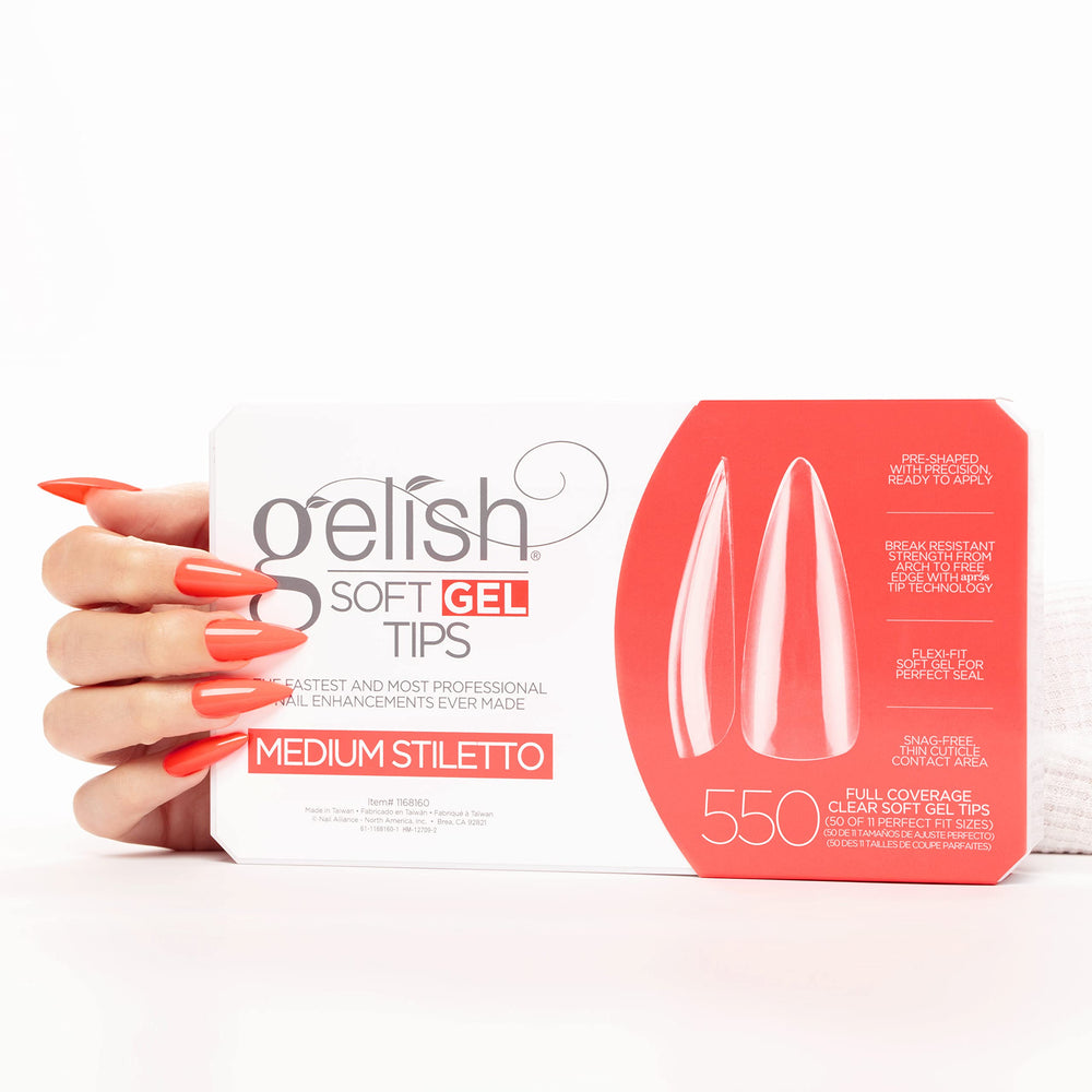 Gelish Soft Gel Tips application ready for quick extension