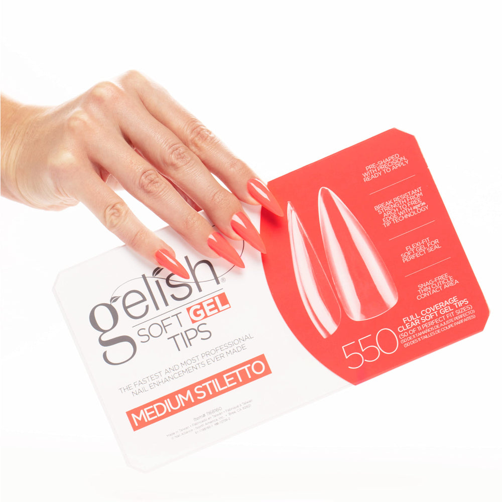 Gelish Soft Gel Tips close-up showing seamless cuticle contact and fit
