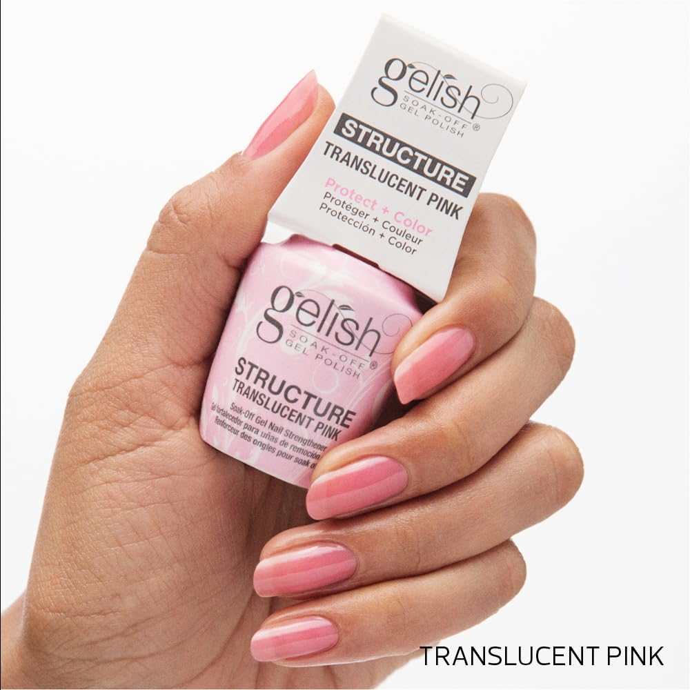 Gelish Structure Gel soak-off removal enables gentle cleanup on natural nails.