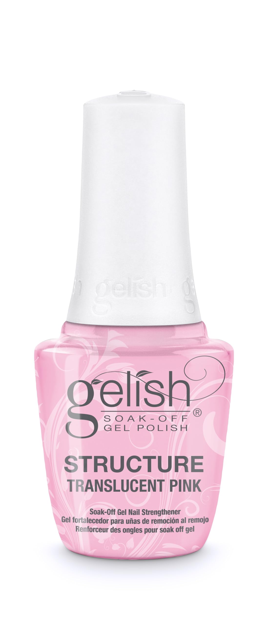 Gelish Structure Gel translucent pink bottle showing color and strength for sculpting nails.