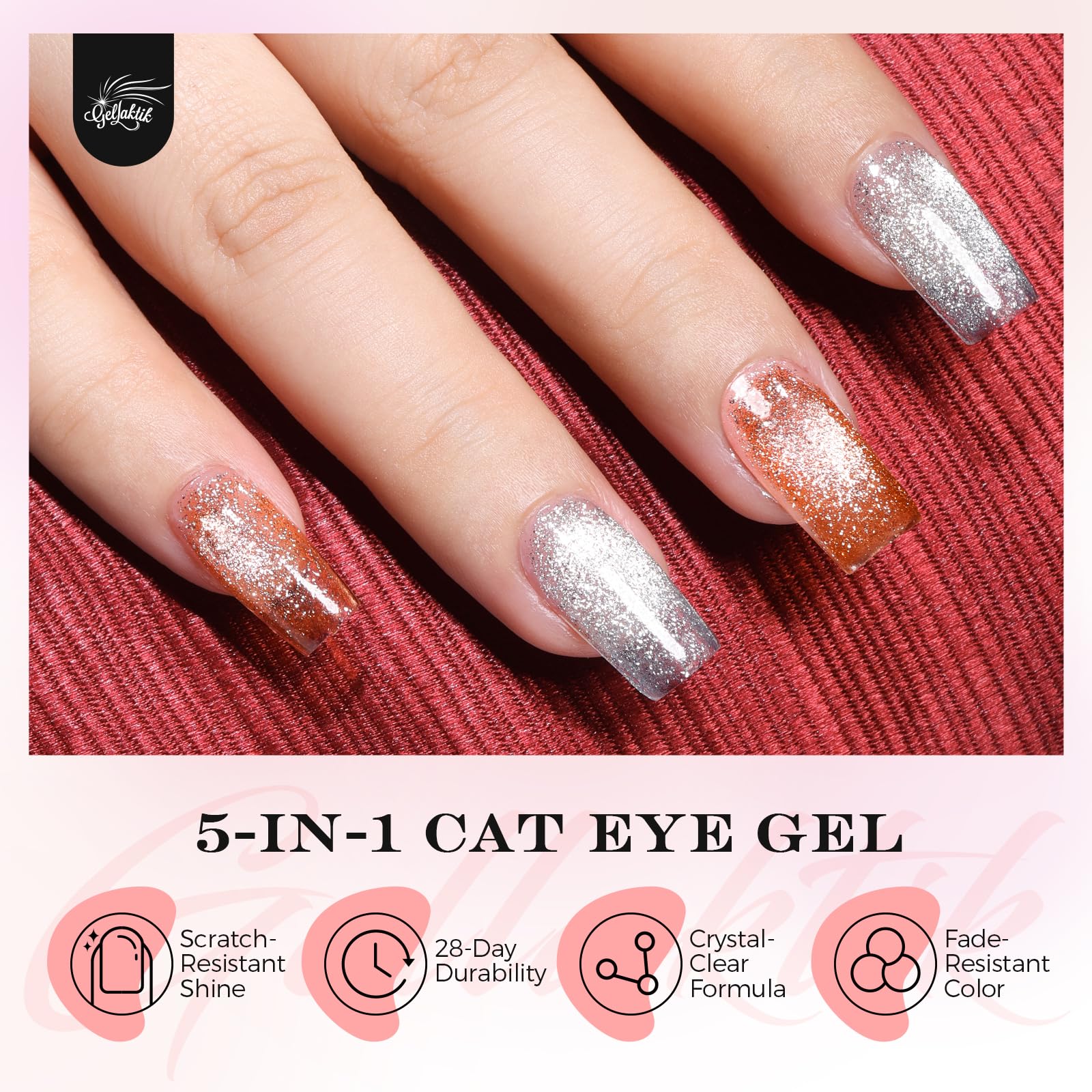 GELLAKTIK magnet demonstrates dense magnetic effect on the nails.