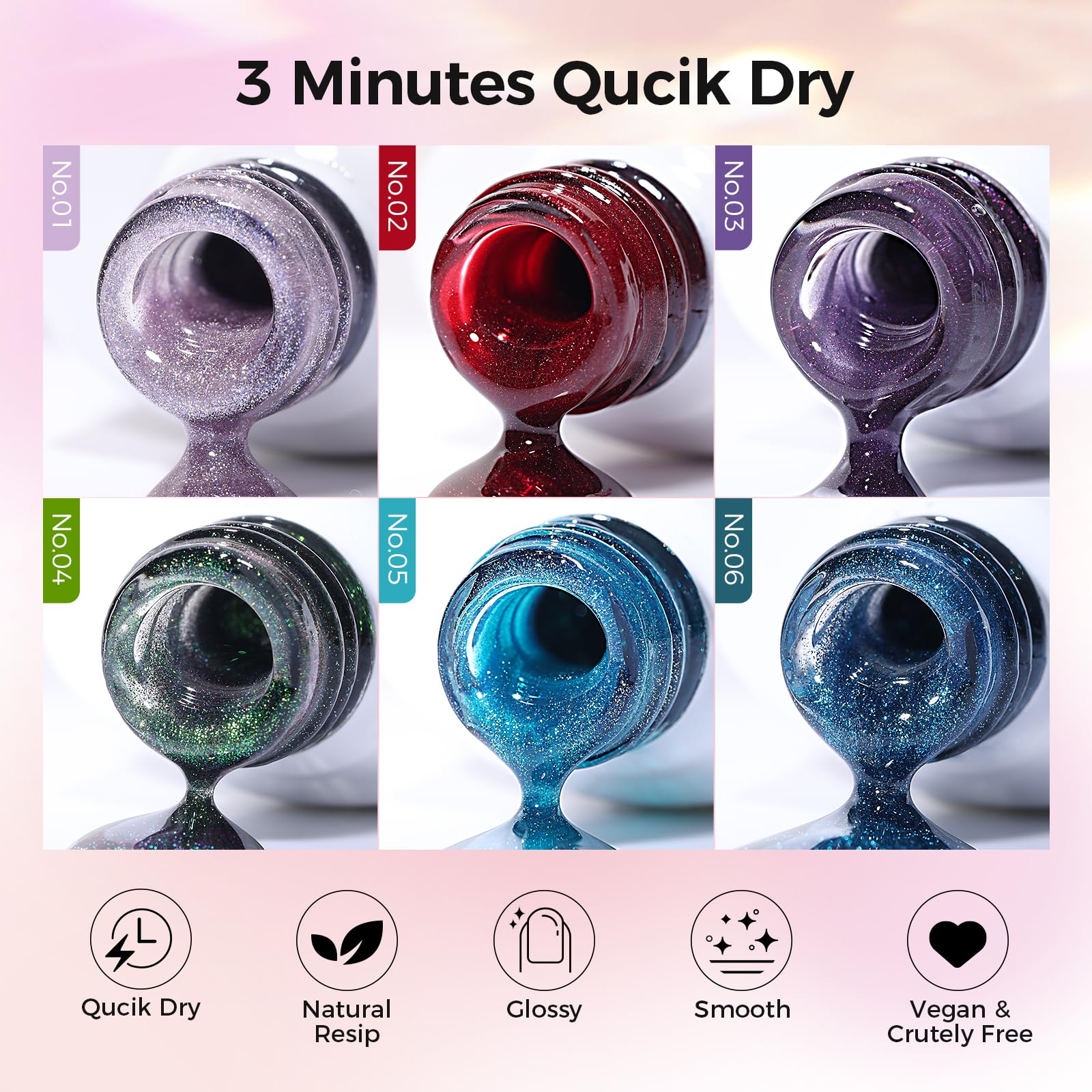 GELLAKTIK vegan, low-odor formula supports comfortable at-home nail art.