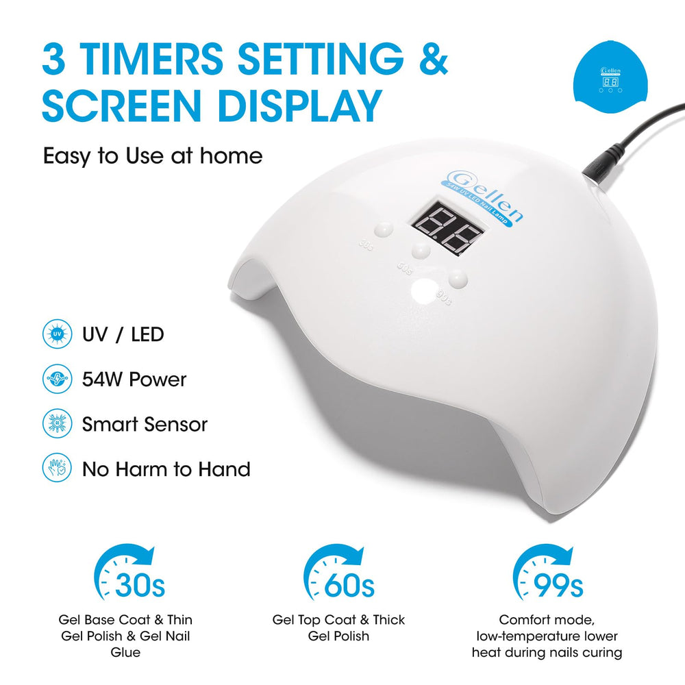 GELLEN nail lamp with hand under auto sensor for hands-free curing.