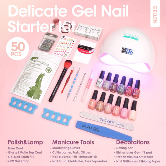 GELLEN 72W LED nail lamp open design for fast, even curing at home