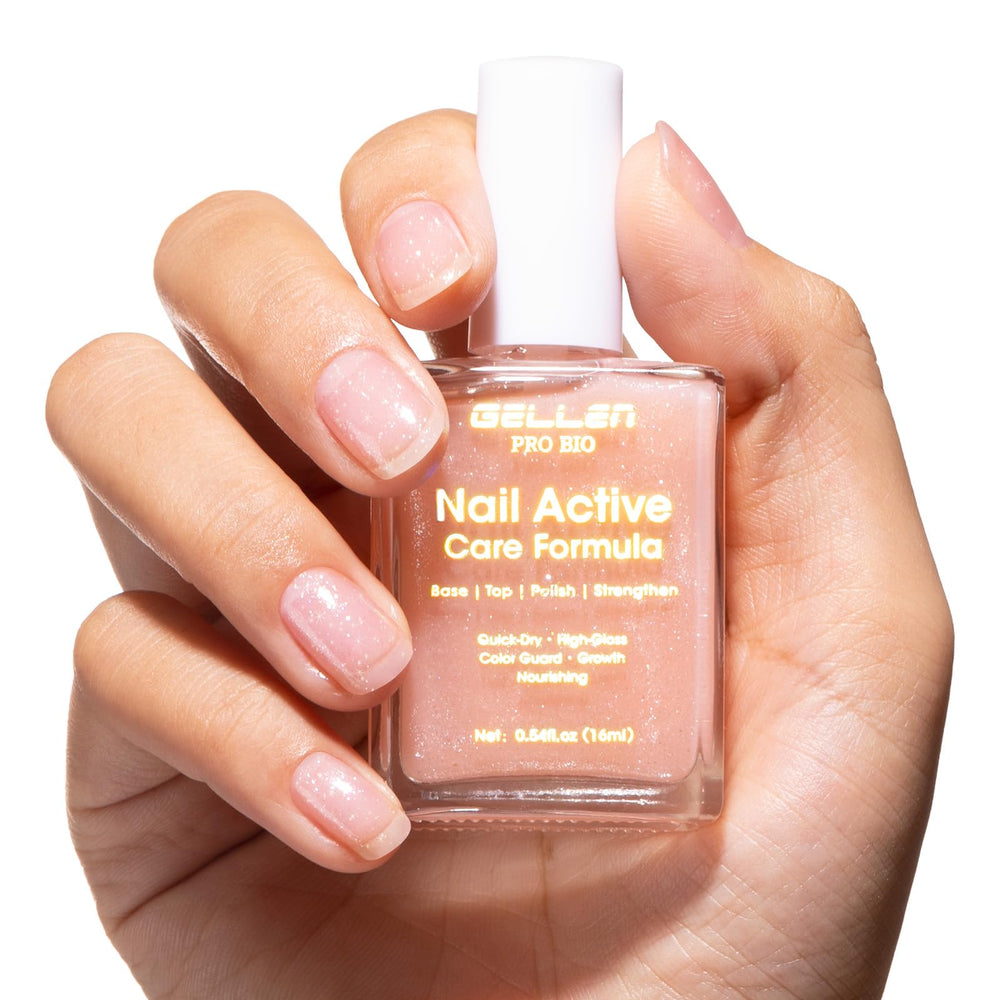 GELLEN Active Glow bottle shows milky nude finish for easy one-step wear.