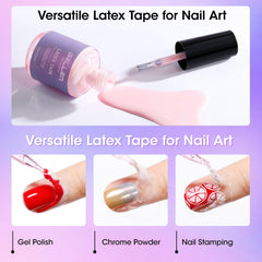 At-home manicure using latex guard and remover.