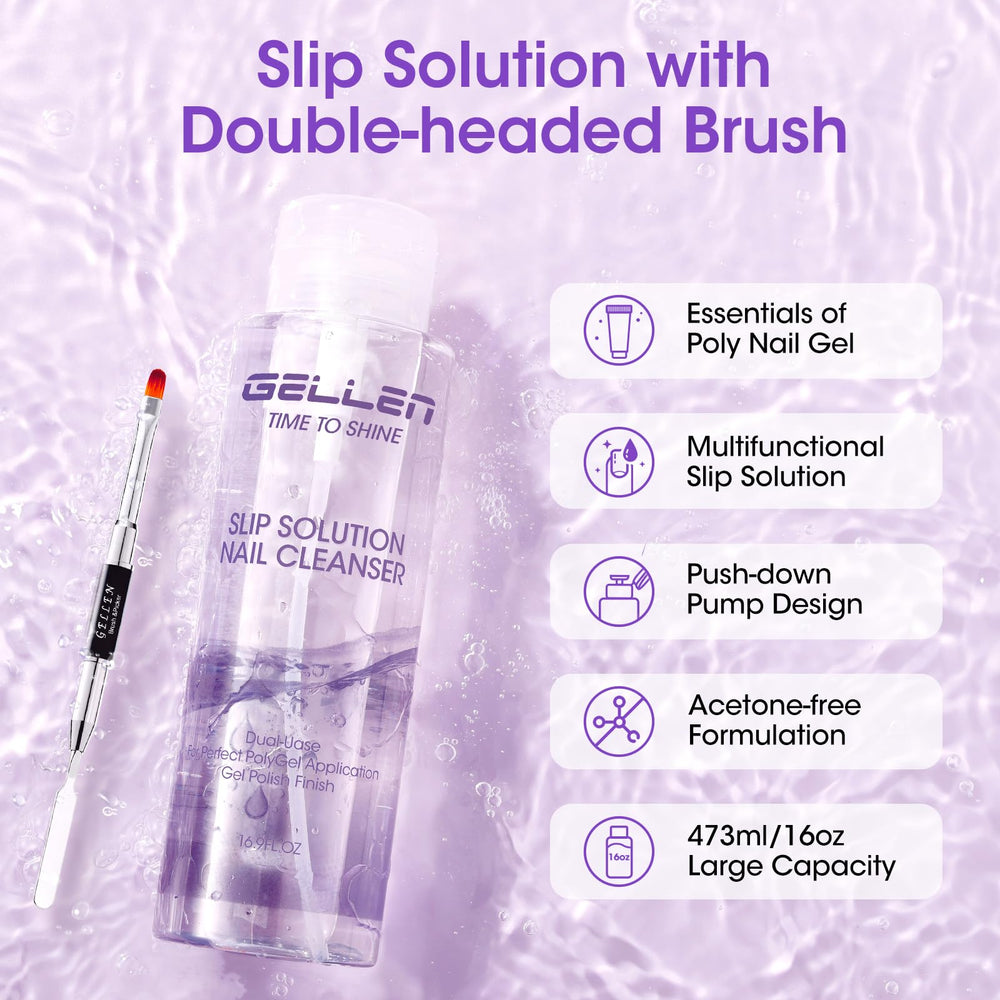 GELLEN dual-ended nail brush for precise shaping and cleaning.