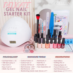 GELLEN Gel Nail Kit swatches of 12 bright and pastel colors