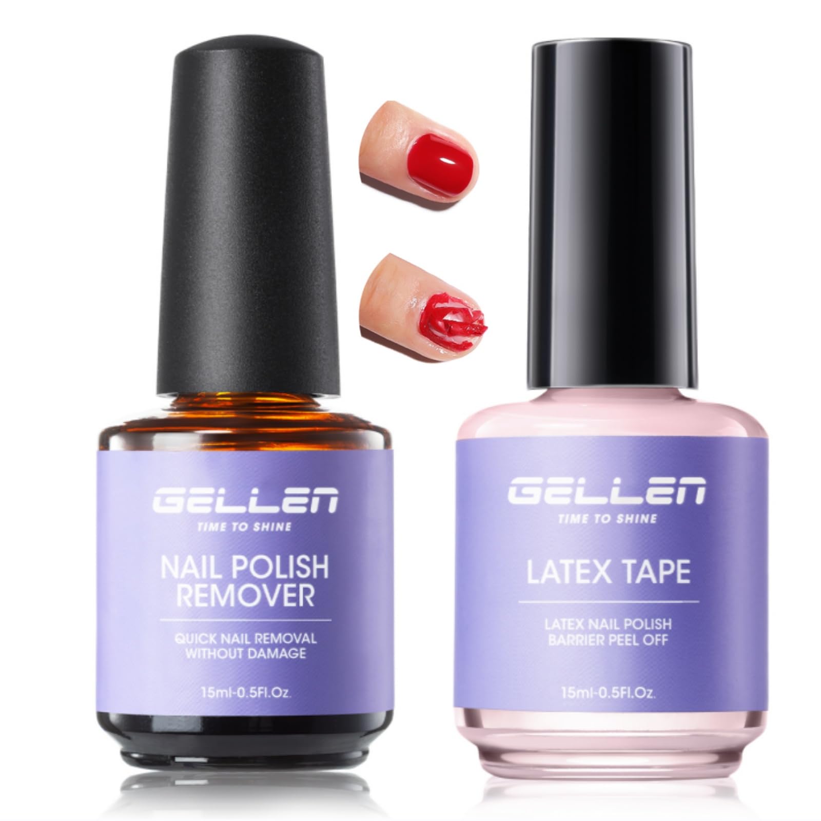 GELLEN gel remover kit bottle with latex tape for at-home removal.