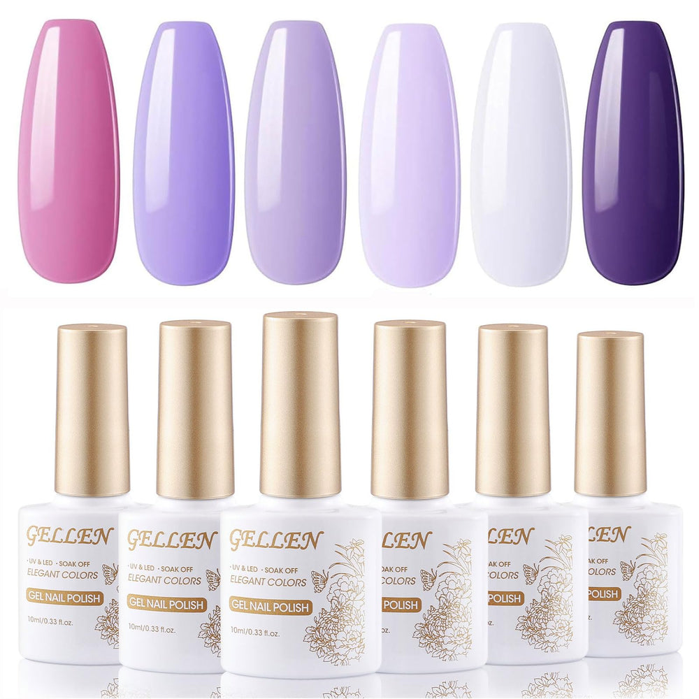 GELLEN gel nail polish set in royal purple for a bold, long-lasting manicure.