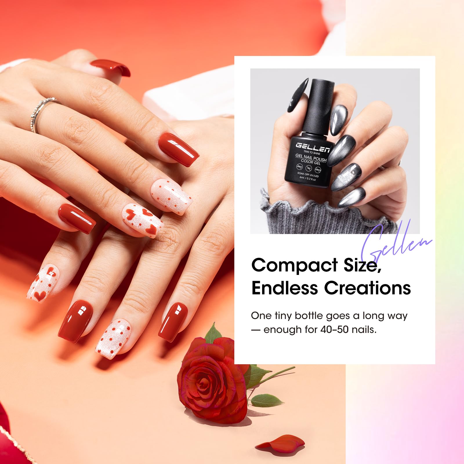 GELLEN matte top coat creates chic matte look.