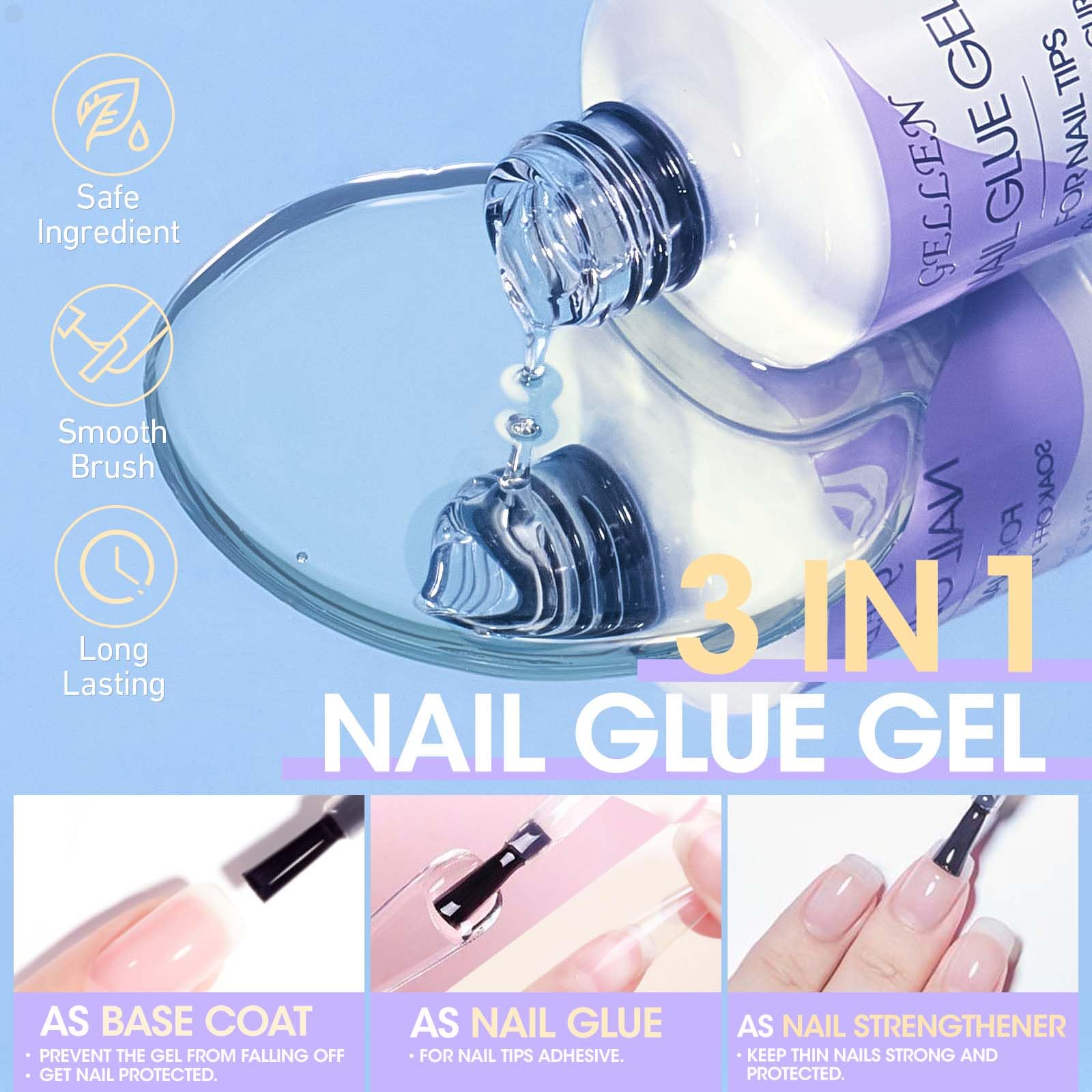 Gellen nail primer and dehydrator prep for lasting adhesion.