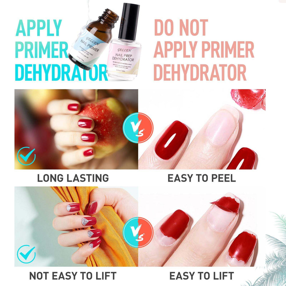 Gellen nail tips clip and files aid easy shaping.