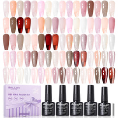 GELLEN Nude Gel Polish Set with 20 shades for versatile daily wear.