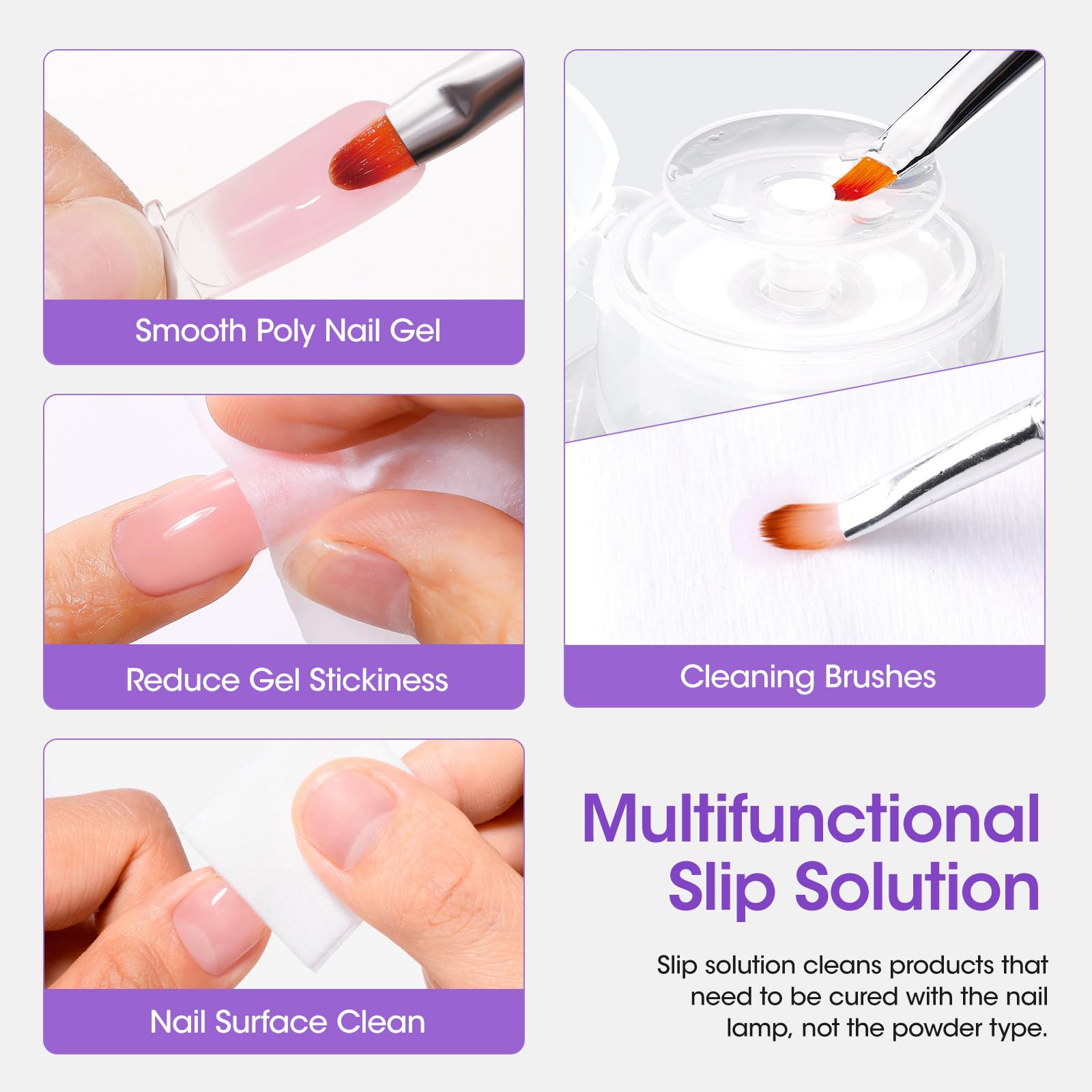 GELLEN polygel extension smoothing for bubble-free nails.