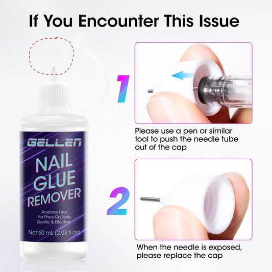 Gellen remover bottle with soft touch grip for comfortable use.