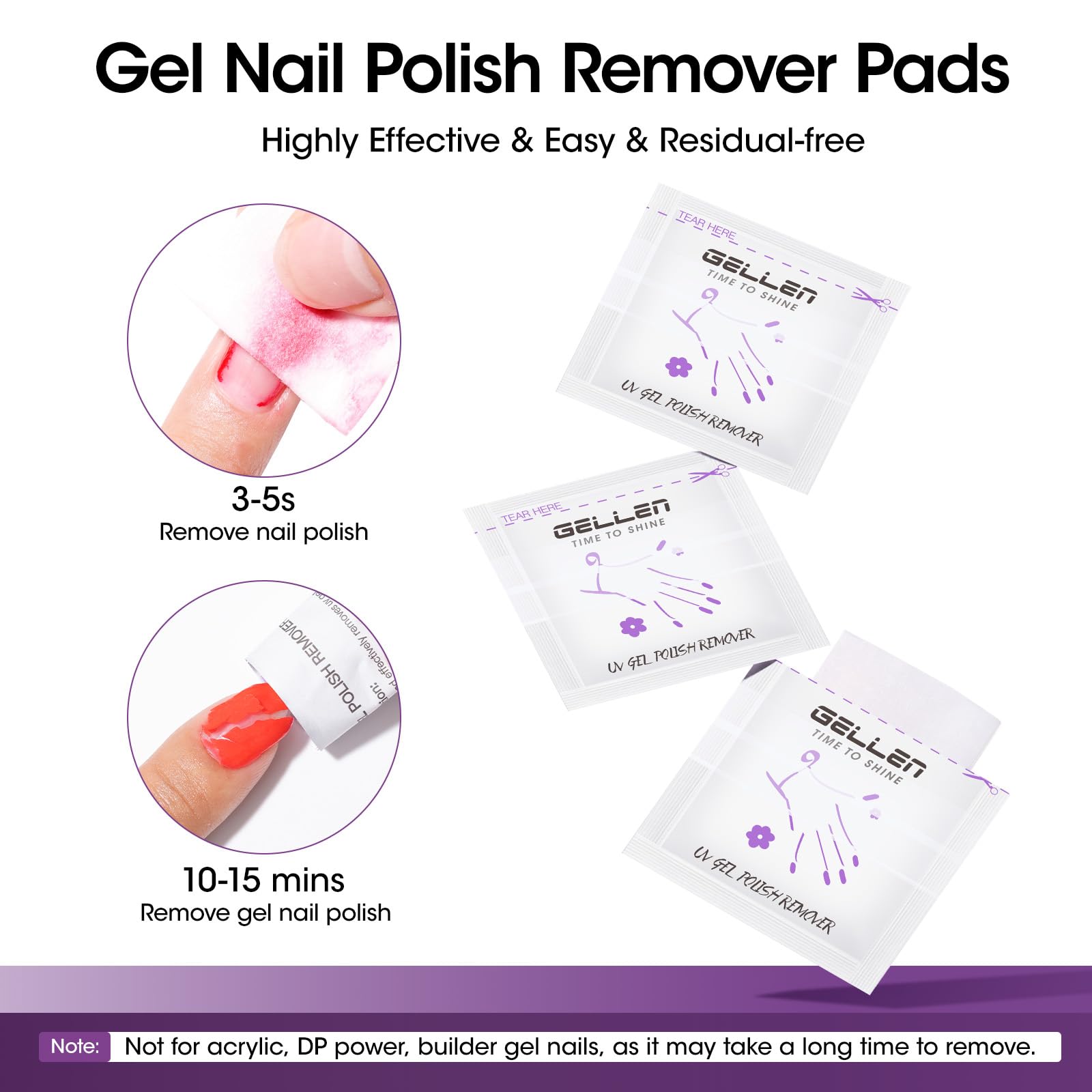 GELLEN remover pad close-up, wrapped for gentle gel polish removal.
