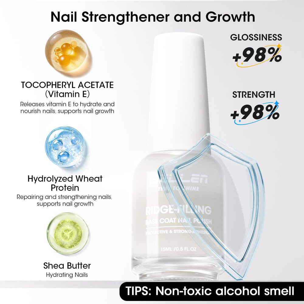 GELLEN sheer milky white tint enhances natural nail color.