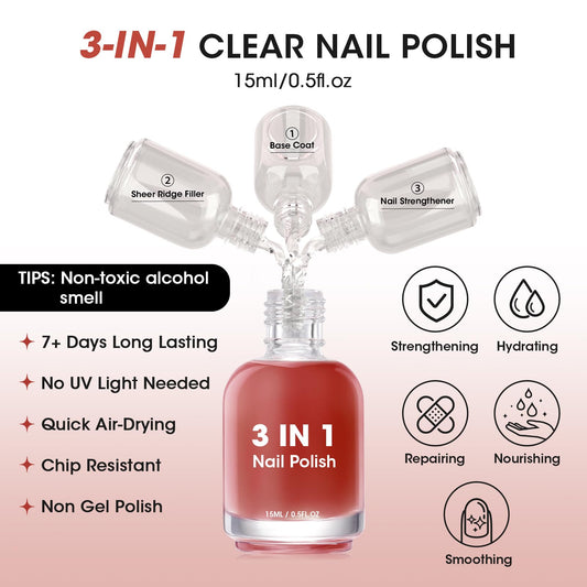 GELLEN sheer pink tint nail coat adds natural color while protecting nails.