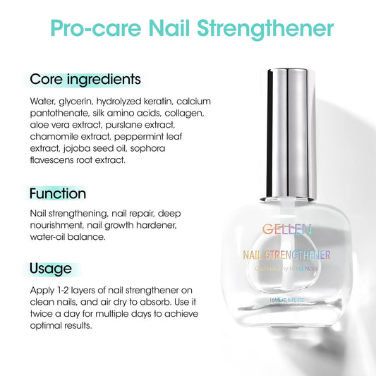 GELLEN Unscent Nail Strengthener brush applying clear strengthener