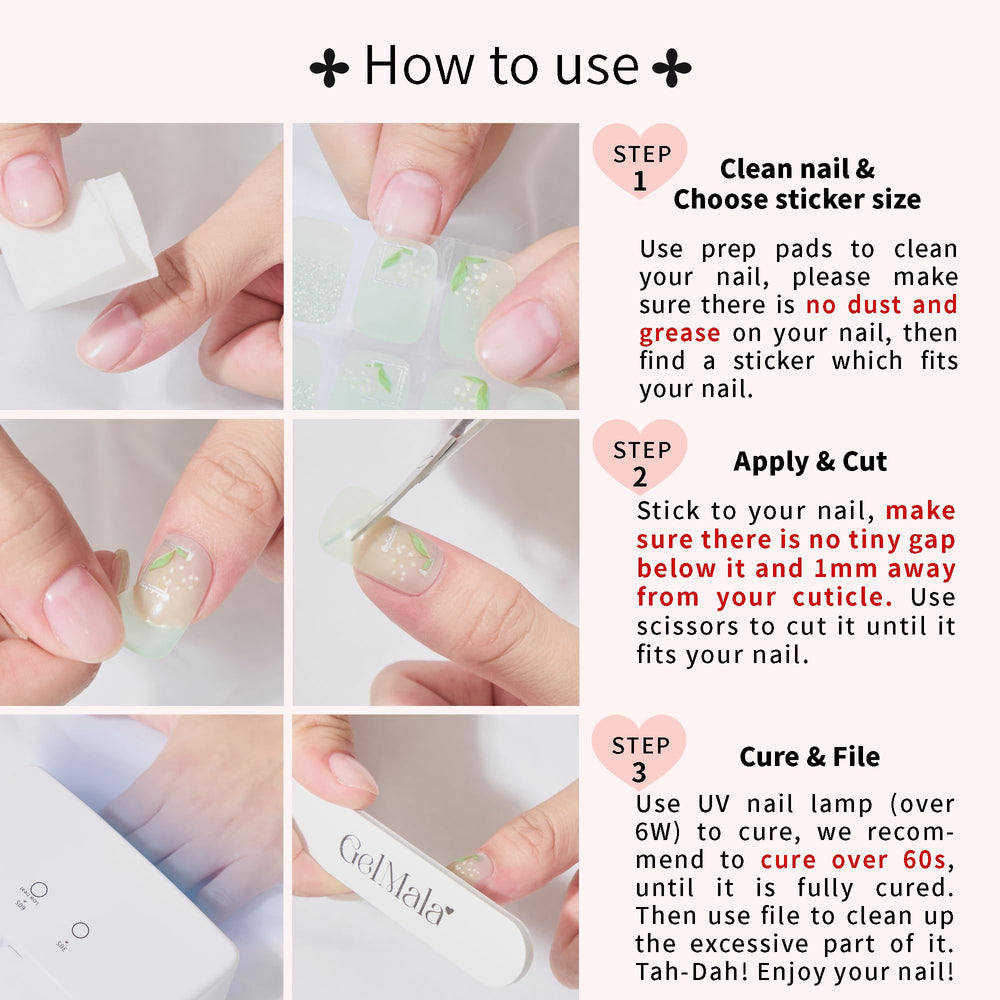 GelMala easy remove step demonstrates simple removal guidance.