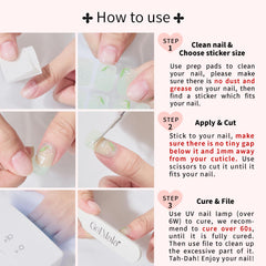 GelMala easy remove step demonstrates simple removal guidance.