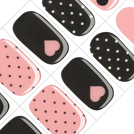 GelMala Hearts Polka Dot strips for a salon-like finish on nails