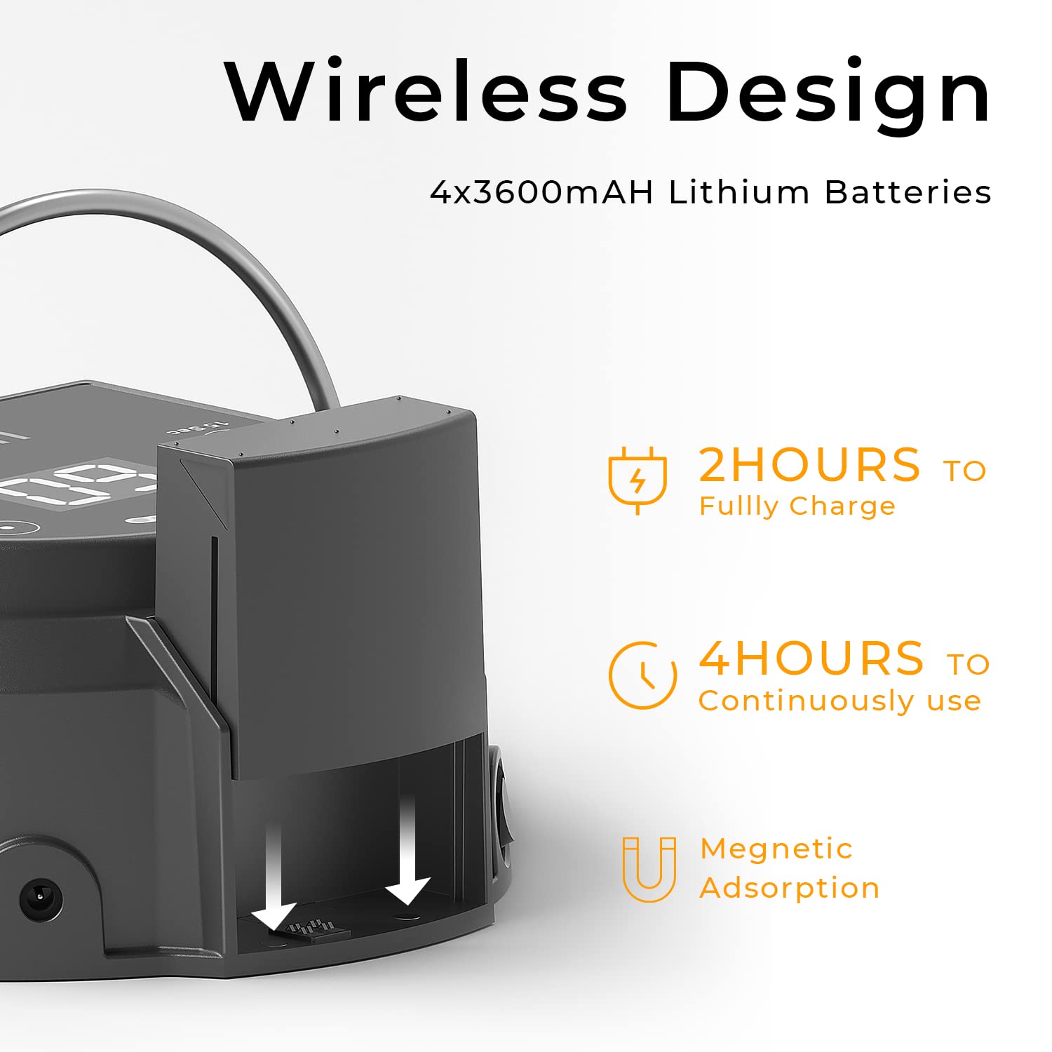 Gelpal removable battery pack for uninterrupted gel curing sessions.
