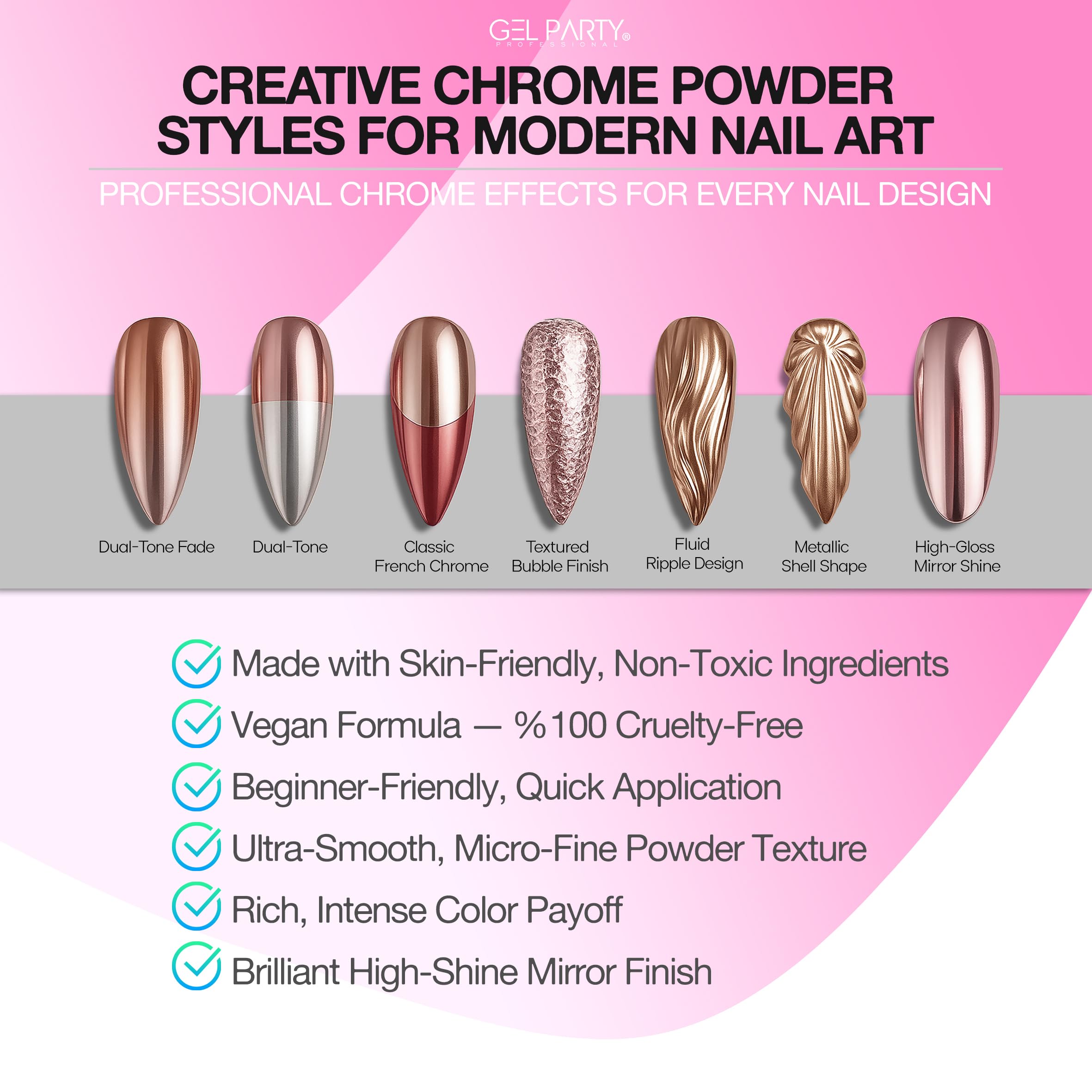 GEL PARTY dual-ended sponge applicators help keep colors pure and contamination-free.