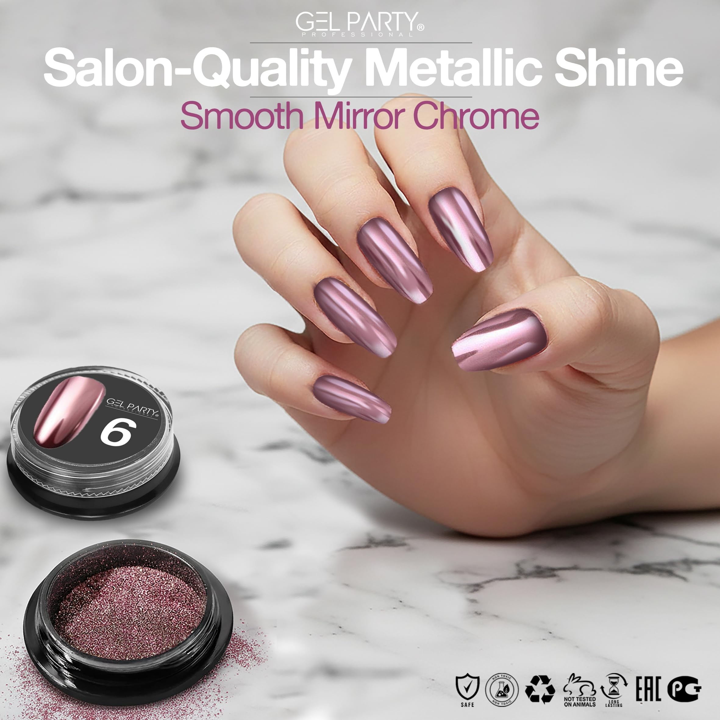 GEL PARTY UV/LED compatibility supports versatile gel polish designs.