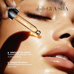 Gua sha tool paired with GEMELLE oil for optimal glide