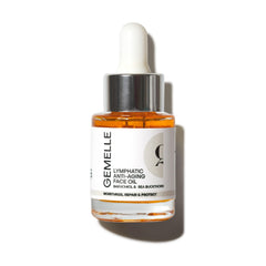 Gemelle Lymphatic Face Oil bottle pour for on-the-go hydration.