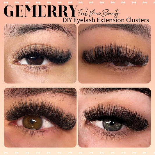 Gemerry lash clusters 40D curl for subtle volume boost.