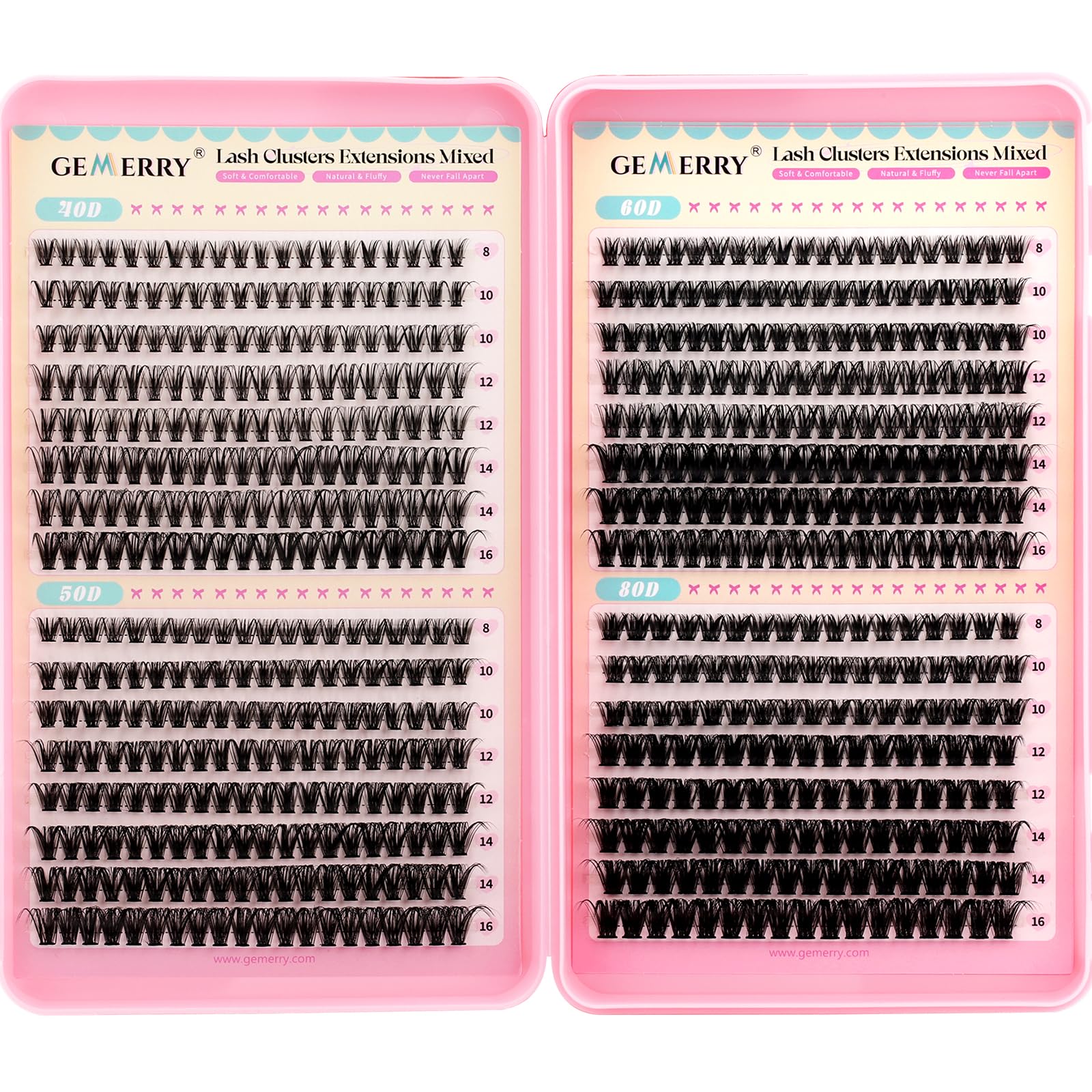 GEMERRY lash clusters four-style pack for versatile daily looks