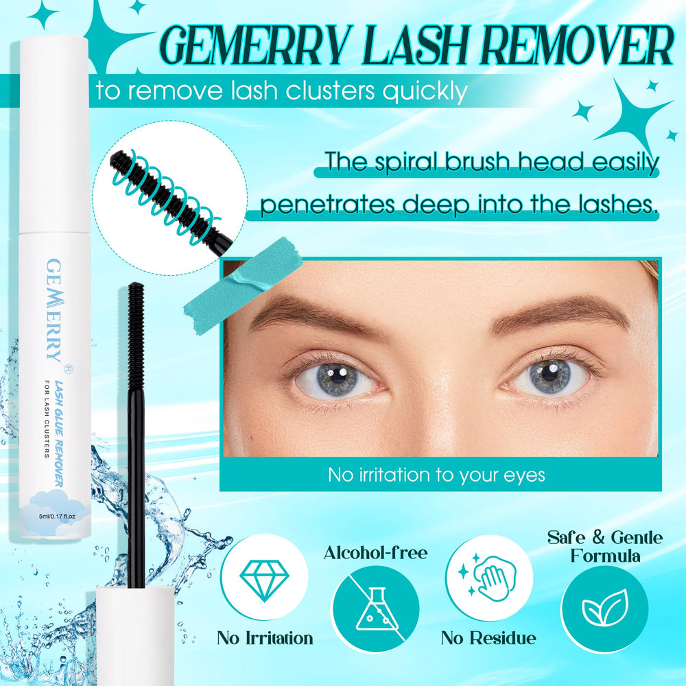 GEMERRY lash glue remover with spiral brush for easy cleanup