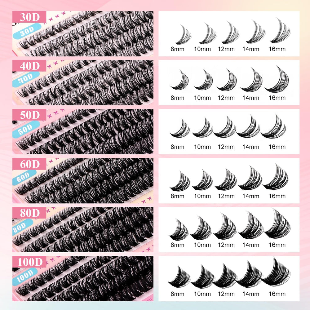 GEMERRY lash lengths 8–16mm close-up for tailored lash design.